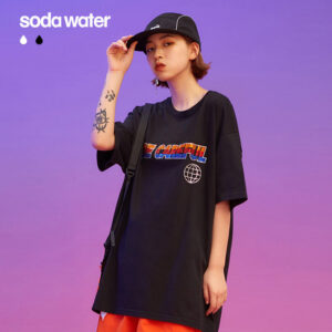 "Be Careful" Rhinestoned Prrinted T-shirt