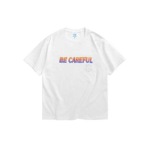"Be Careful" Rhinestoned Prrinted T-shirt
