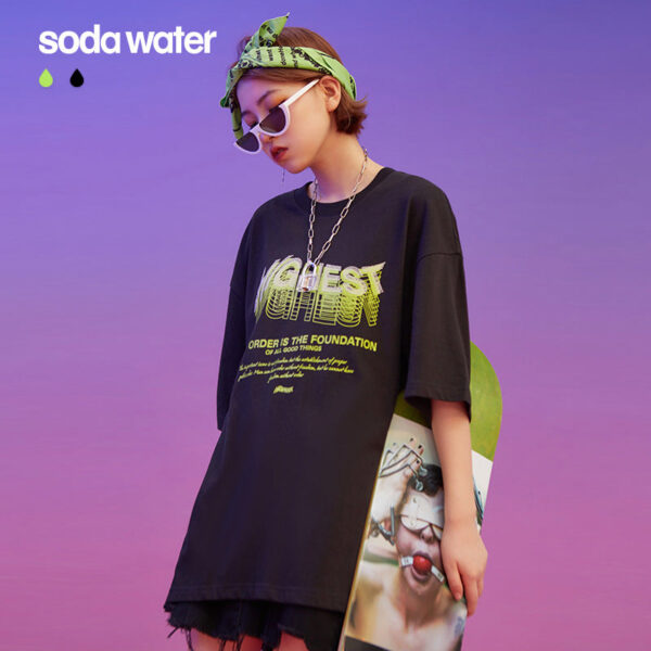 "HIGHEST WELLORDERED" Rhinestoned Reflective T-shirt