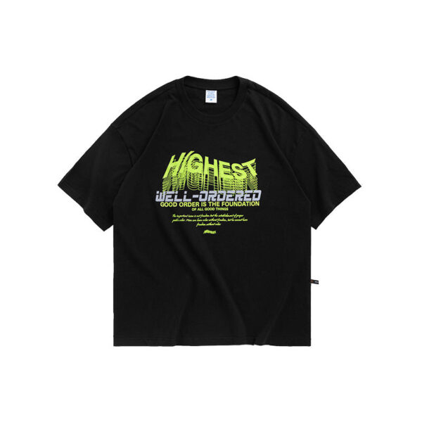"HIGHEST WELLORDERED" Rhinestoned Reflective T-shirt