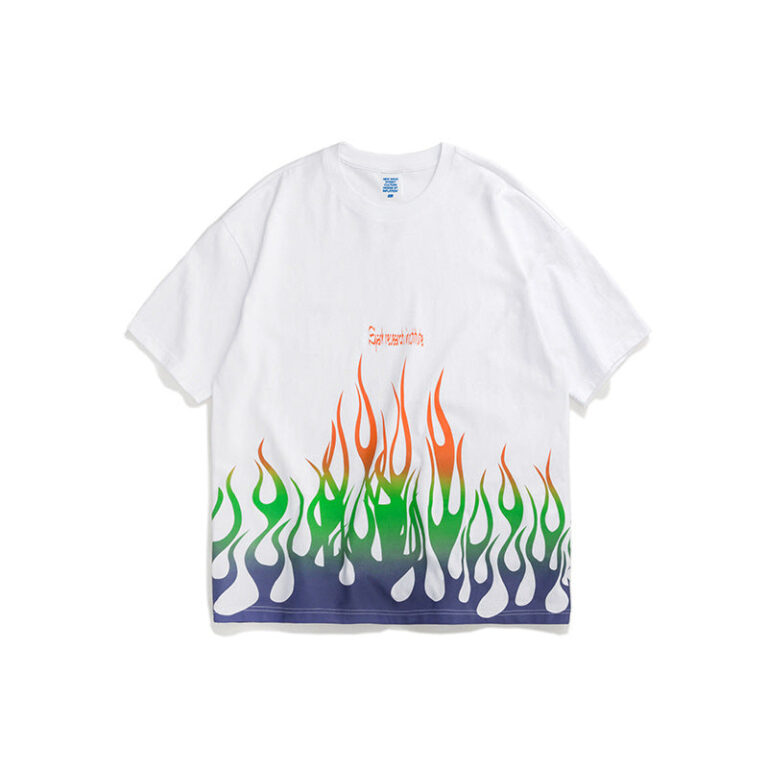 BF Flame Printing Oversize Women's T-shirt