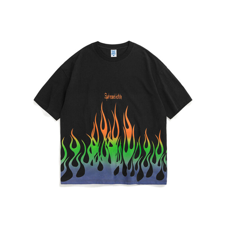 BF Flame Printing Oversize Women's T-shirt