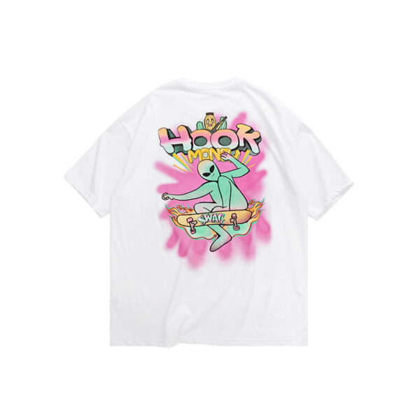 "Hook" Alien Skateboard Printed T-shirt