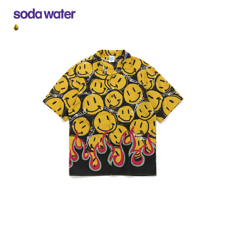 "Smile" All Over Print Short-sleeved Shirt