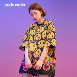 "Smile" All Over Print Short-sleeved Shirt