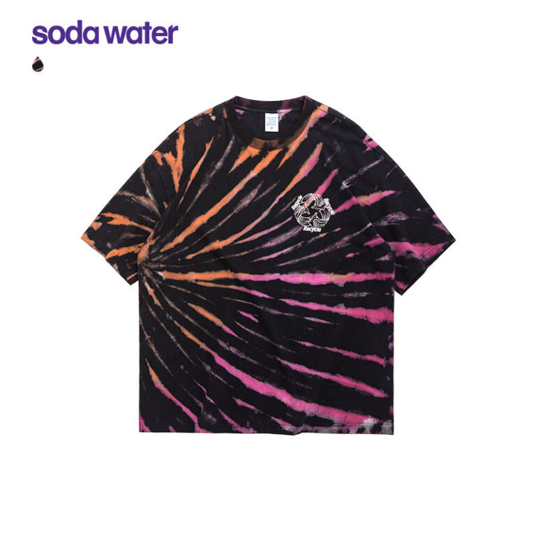 "Recycle" Splatter Split Tie-Dyed T-shirt