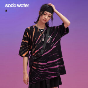 "Recycle" Splatter Split Tie-Dyed T-shirt