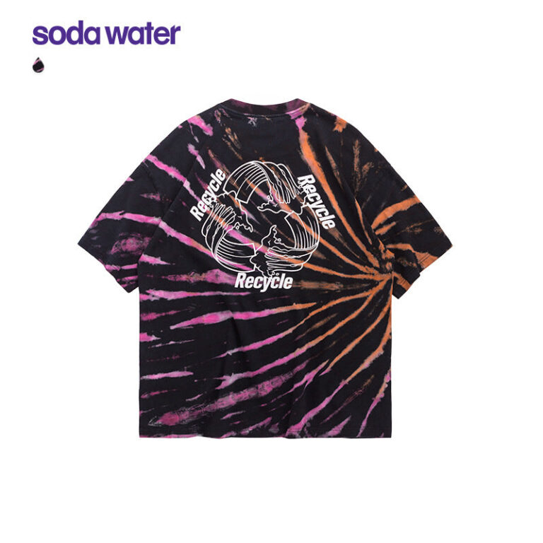 "Recycle" Splatter Split Tie-Dyed T-shirt