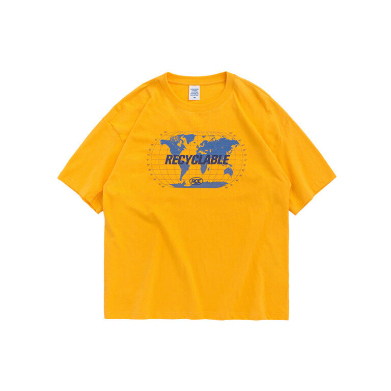"Recyclable" World Map Printed T-shirt