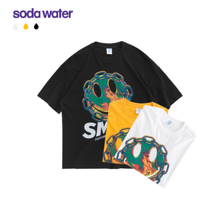 "SMILE" Chained Smile Printed T-shirt