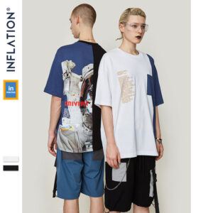 "Universe" Split Patched Printed T-shirt