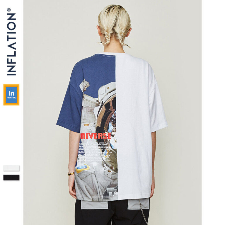 "Universe" Split Patched Printed T-shirt