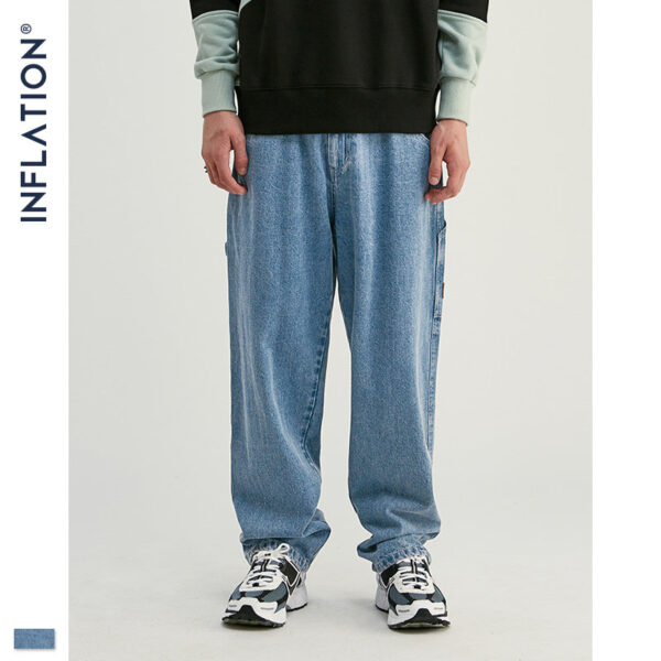Blue Washing To Do The Old Men's loose Jeans