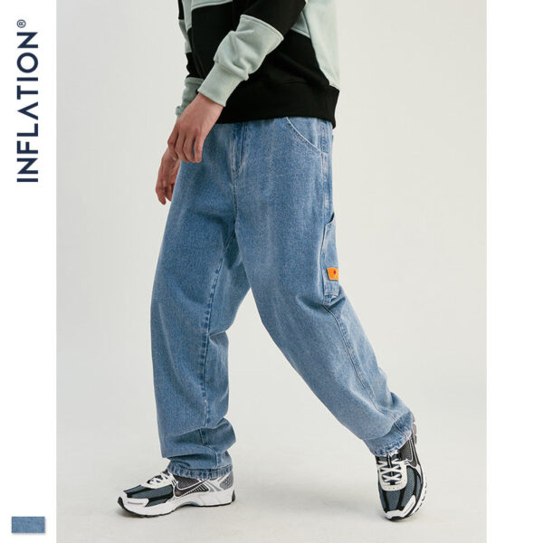 Blue Washing To Do The Old Men's loose Jeans