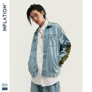 Personality Hole Denim Stitching loose Jacket