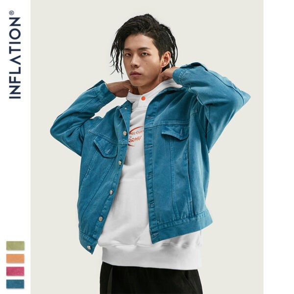 Candy Solid Color old men's Denim Jacket