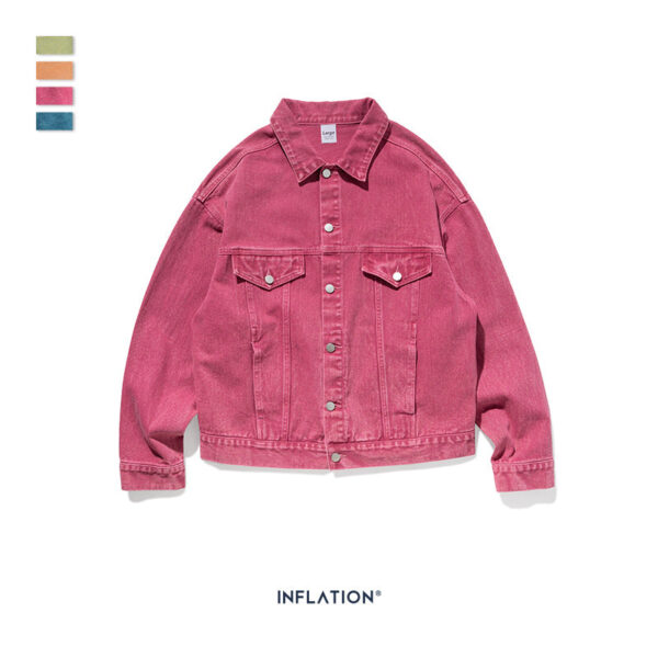 Candy Solid Color old men's Denim Jacket