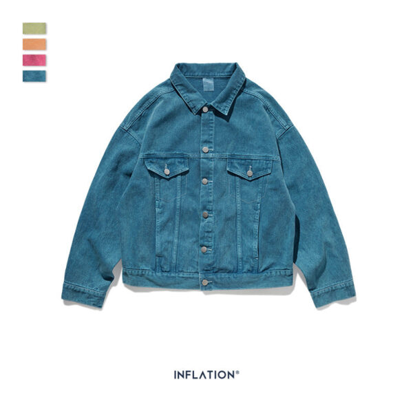 Candy Solid Color old men's Denim Jacket