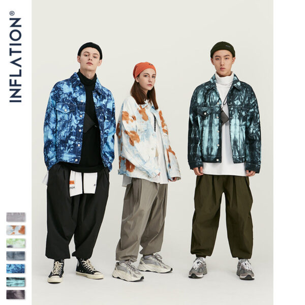 Irregular Multi-colored Tie-dyed Denim Jacket