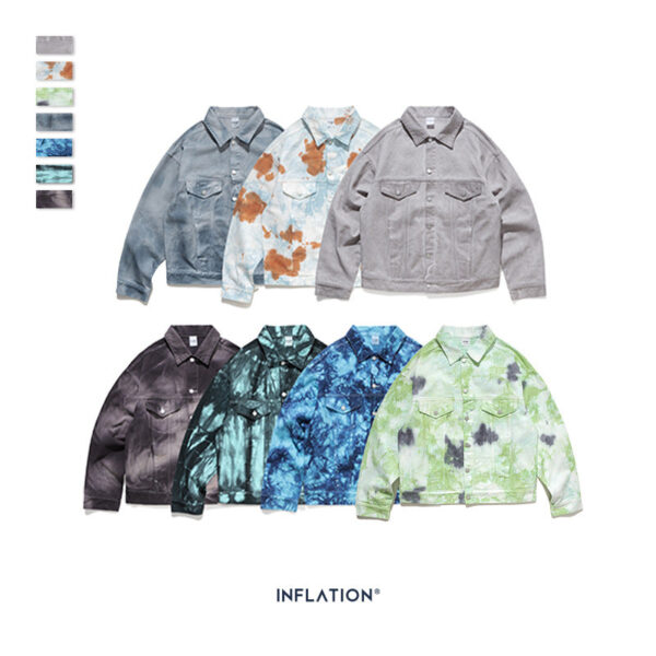 Irregular Multi-colored Tie-dyed Denim Jacket