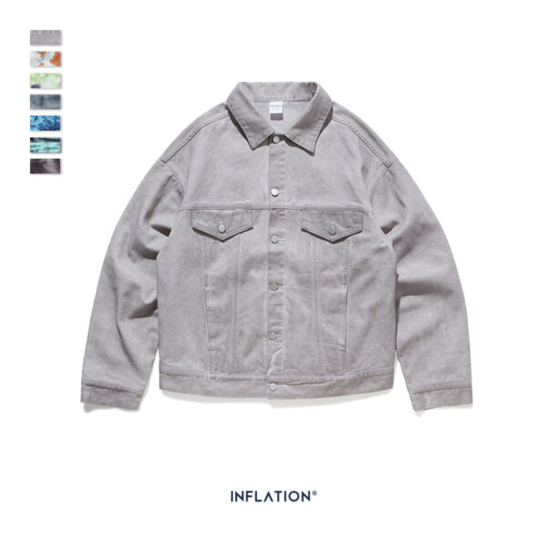 Irregular Multi-colored Tie-dyed Denim Jacket