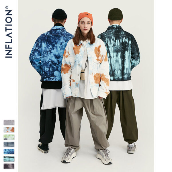 Irregular Multi-colored Tie-dyed Denim Jacket