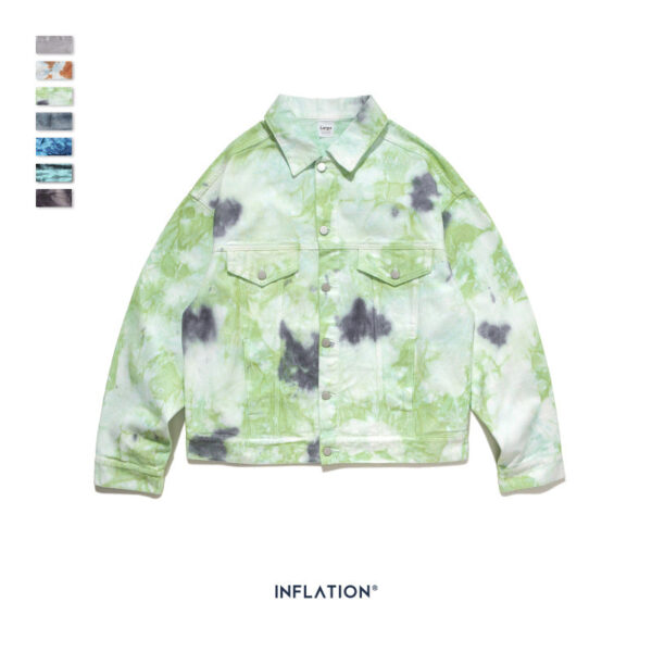 Irregular Multi-colored Tie-dyed Denim Jacket