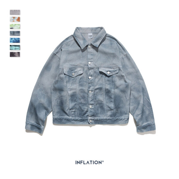 Irregular Multi-colored Tie-dyed Denim Jacket