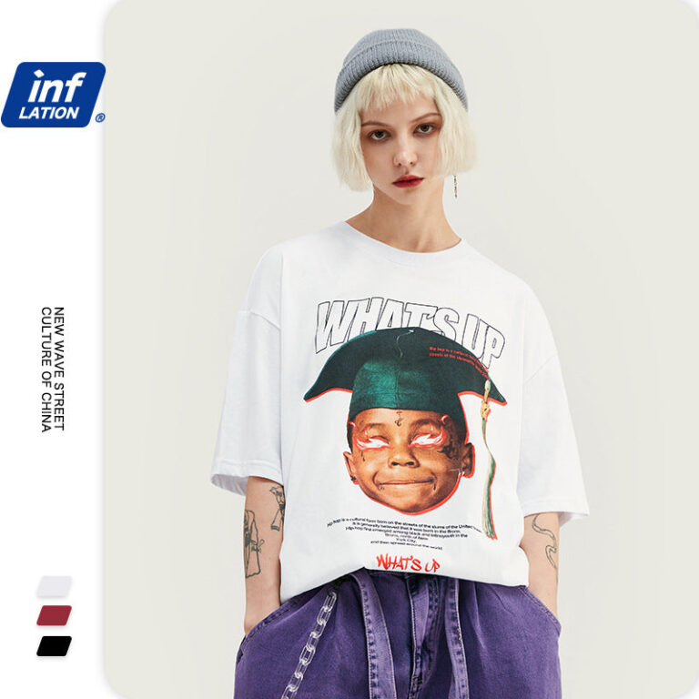 "WHAT'S UP" Printed Loose T-shirt
