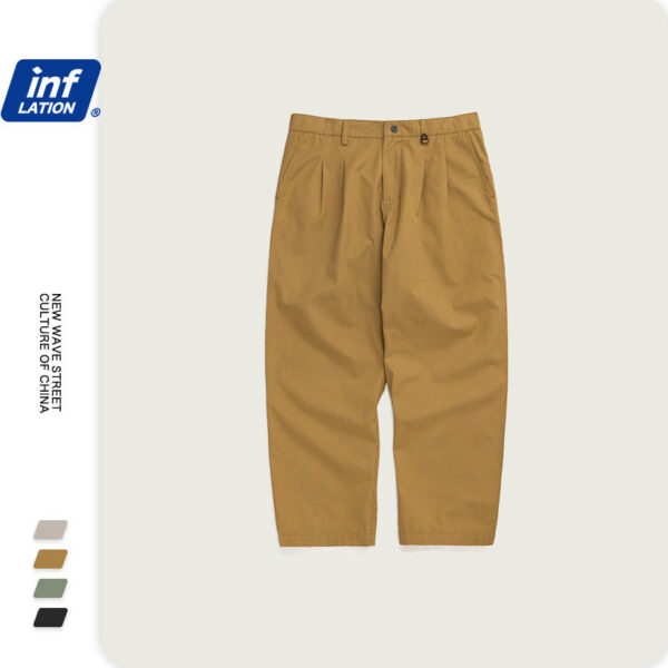 Retro Minimalist Solid Color Pants