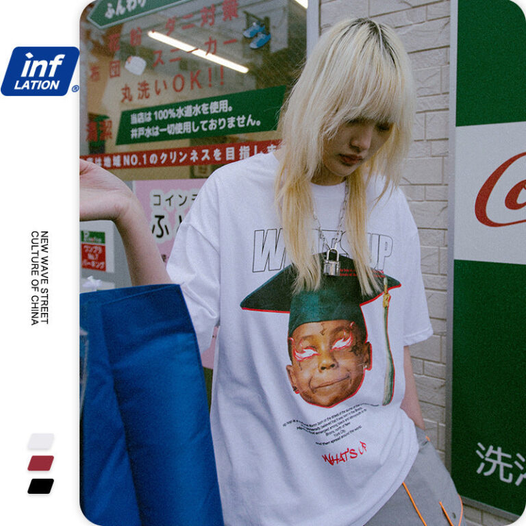 "WHAT'S UP" Printed Loose T-shirt
