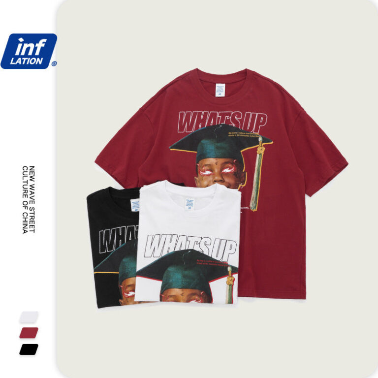 "WHAT'S UP" Printed Loose T-shirt
