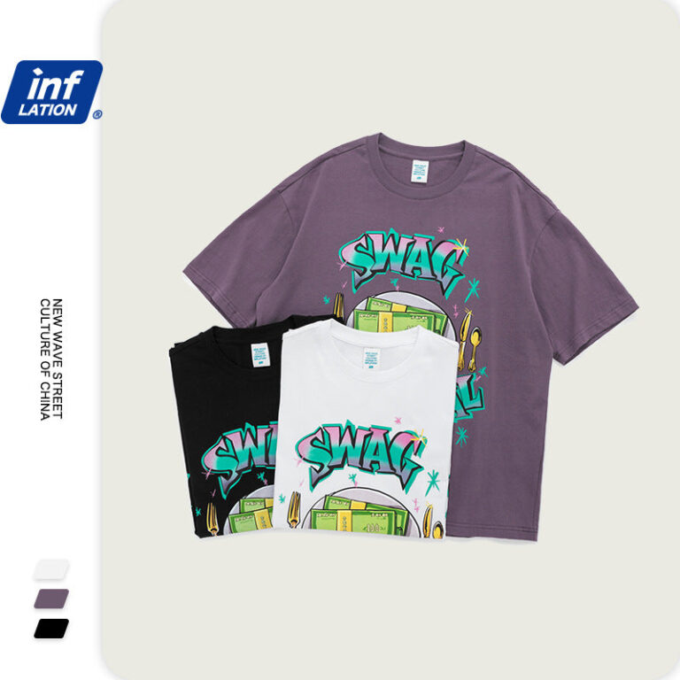 "SWAG-KEEP REAL" Printed loose T-shirt