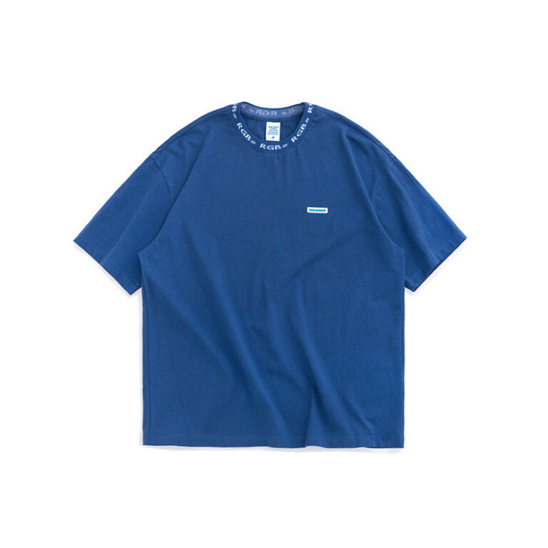 Solid Color Jacquard Collar T-shirt