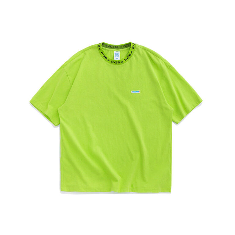 Solid Color Jacquard Collar T-shirt