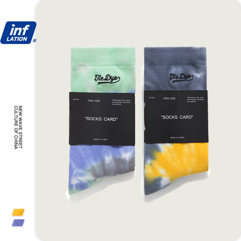 Spiral Tie-Dyed Embroidered Socks