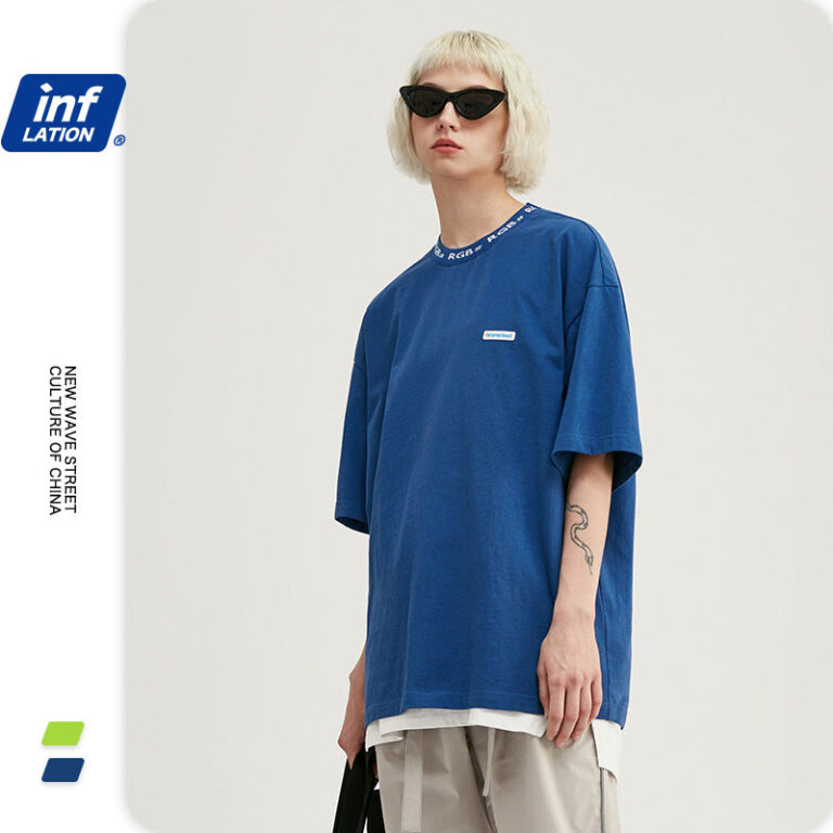 Solid Color Jacquard Collar T-shirt