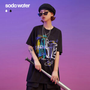 "WASTE" Crayon Printed T-shirt