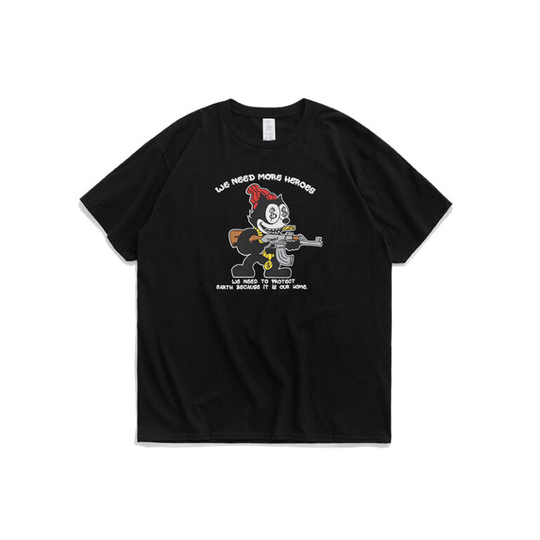 "WE NEED MORE HEROES" Printed T-shirt