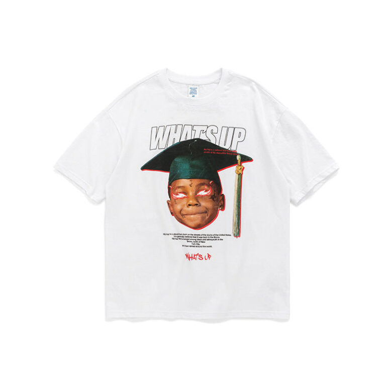 "WHAT'S UP" Printed T-shirt