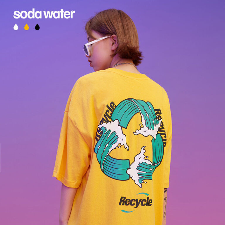 Waves "RECYCLE" Printed T-shirt
