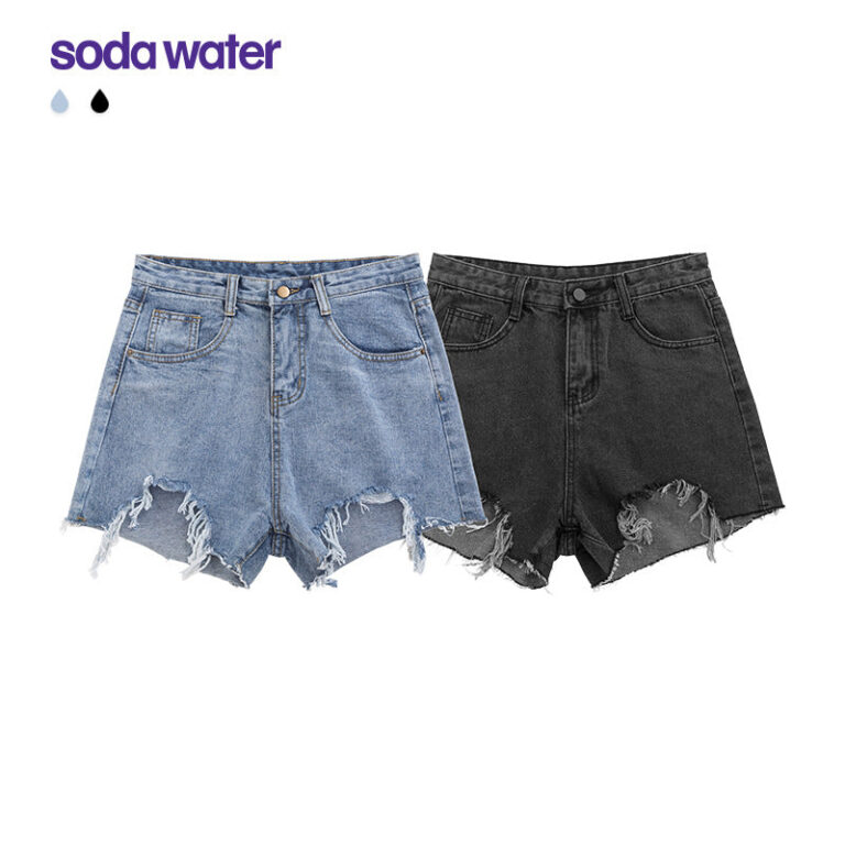 Stressed Frayed Denim Shorts