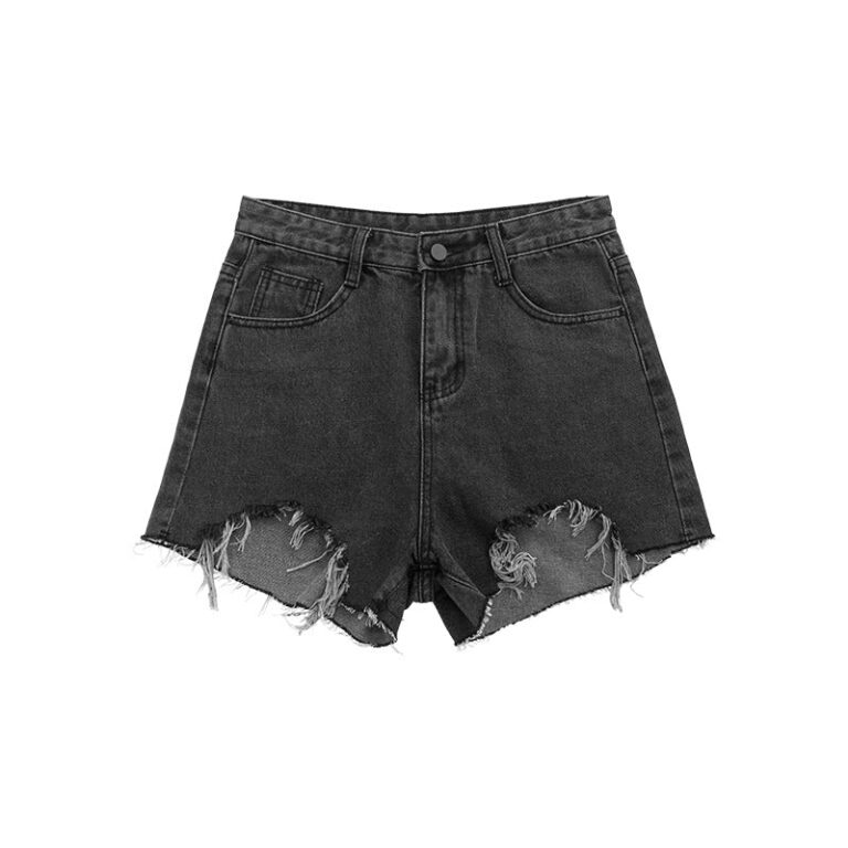 Stressed Frayed Denim Shorts