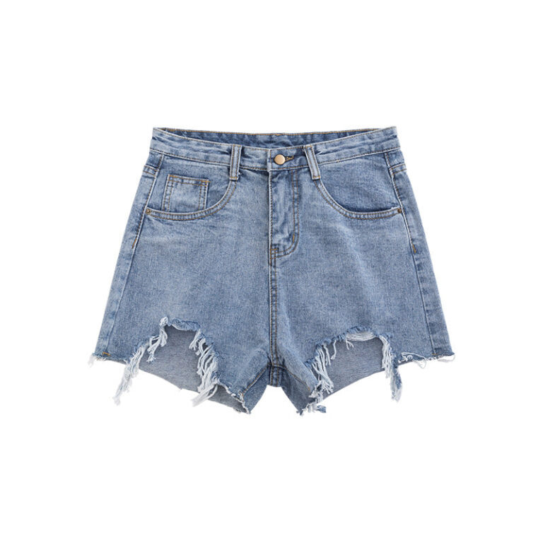 Stressed Frayed Denim Shorts