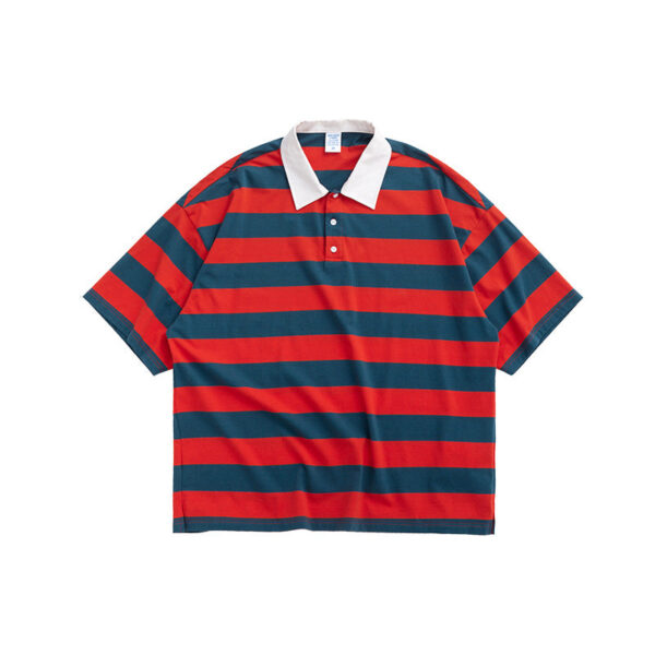 Horizontal Striped Short-Sleeve Polo T-shirt