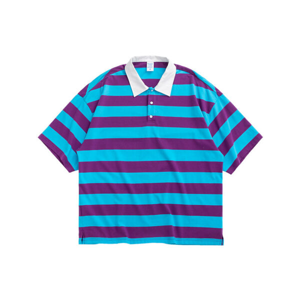 Horizontal Striped Short-Sleeve Polo T-shirt