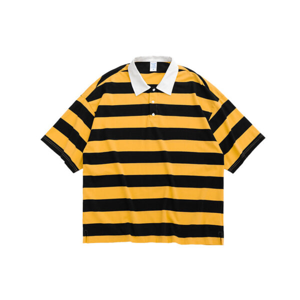 Horizontal Striped Short-Sleeve Polo T-shirt