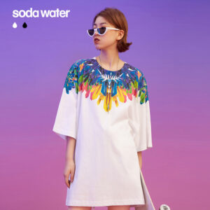 Icicle Collar Printed OverSized T-shirt