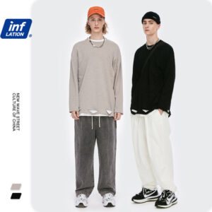 Hem Hole bamboo Long-sleeved T-shirt