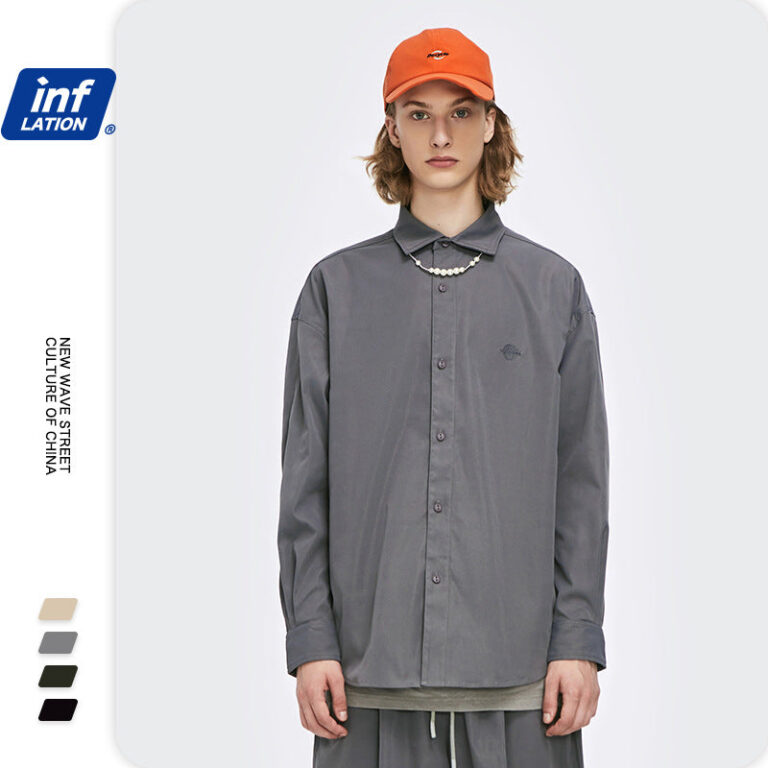 Loose Arc Hem Long-sleeved Shirt